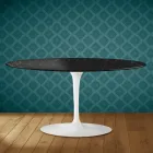 Saarinen Oval Tulip Coffee Table H 41 in Somnia Ceramic Made in Italy - Scarlet Viadurini