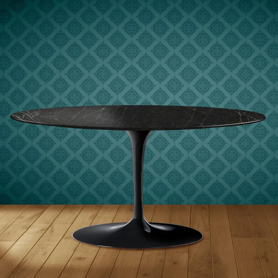 Saarinen Oval Tulip Coffee Table H 41 in Somnia Ceramic Made in Italy - Scarlet Viadurini