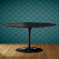 Saarinen Oval Tulip Coffee Table H 41 in Somnia Ceramic Made in Italy - Scarlet