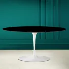 Tulip Saarinen Oval Coffee Table H 41 in Absolute Black Made in Italy - Scarlet Viadurini