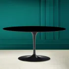 Tulip Saarinen Oval Coffee Table H 41 in Absolute Black Made in Italy - Scarlet Viadurini