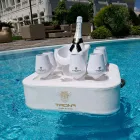 Coffee table - floating tray in nautical eco-leather and Trona plexiglass Viadurini