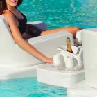 Coffee table - floating tray of faux leather and plexiglass nautical Trona Viadurini