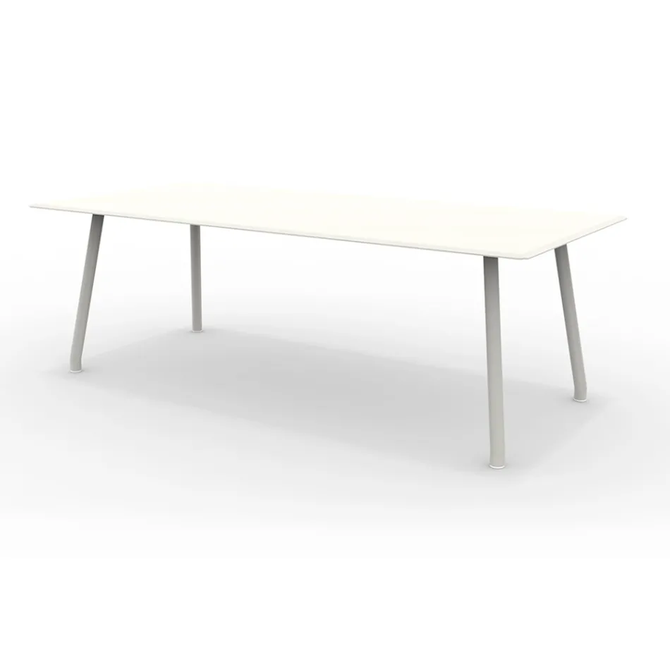 220x100 cm Outdoor Aluminium Table in Different Finishes - Resplendent Viadurini