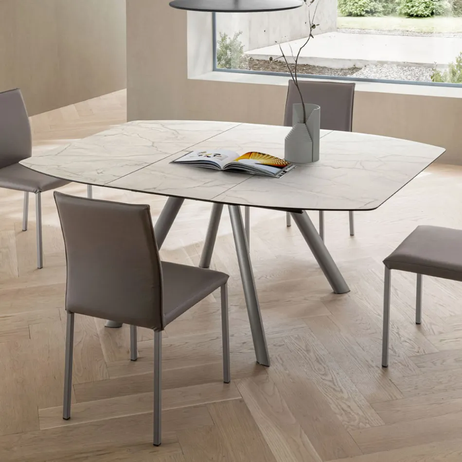 Extendable Barrel Table to 170 cm in Stratified HPL - Convivio Viadurini