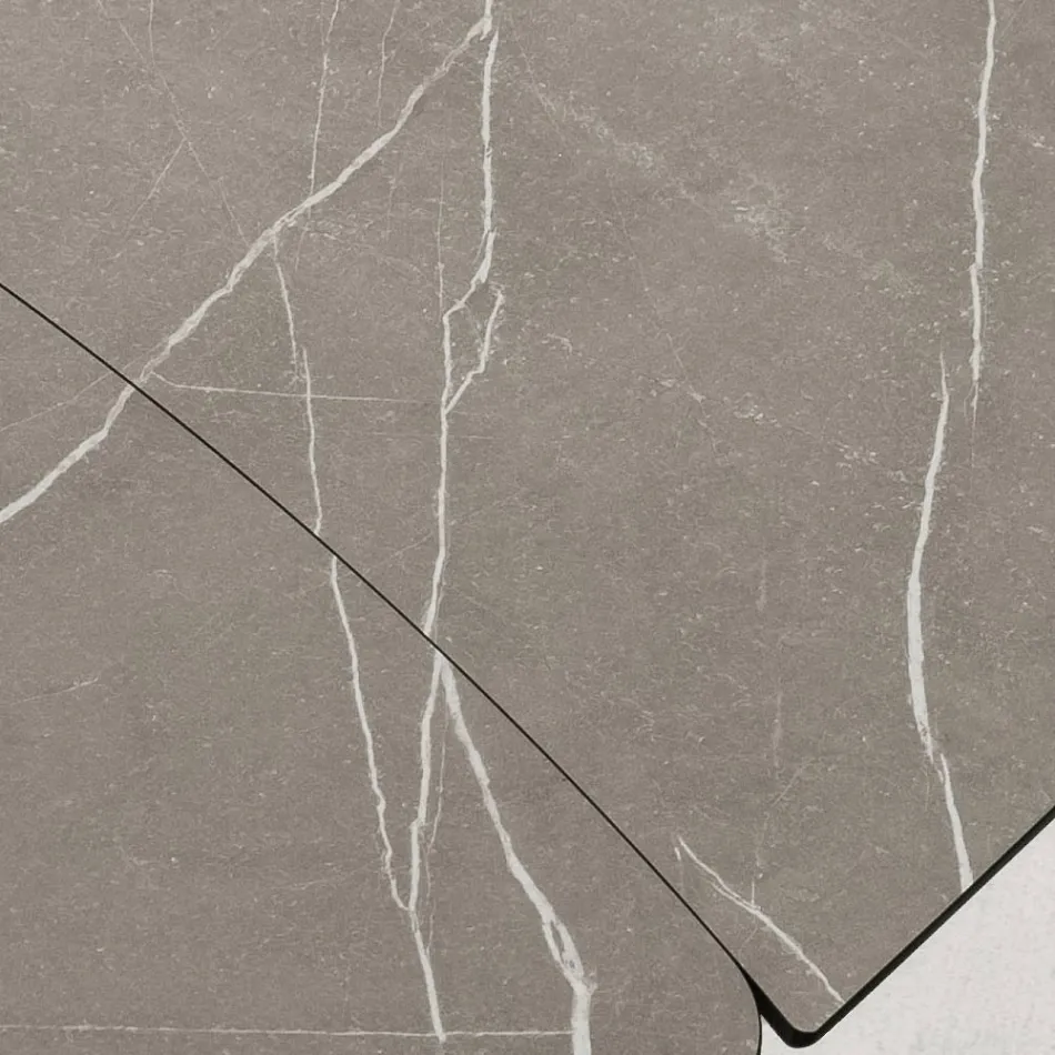 Extendable Barrel Table to 240 or 280 cm in HPL and Metal - Present Viadurini