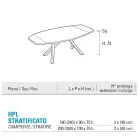 Extendable Barrel Table to 240 or 280 cm in Stratified HPL - Dialogo Viadurini