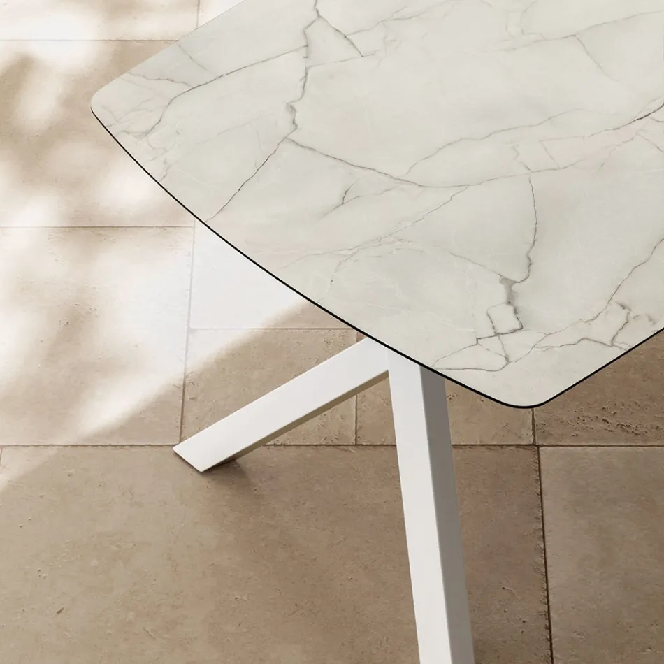 Extendable Barrel Table to 240 or 280 cm in Stratified HPL - Dialogo Viadurini