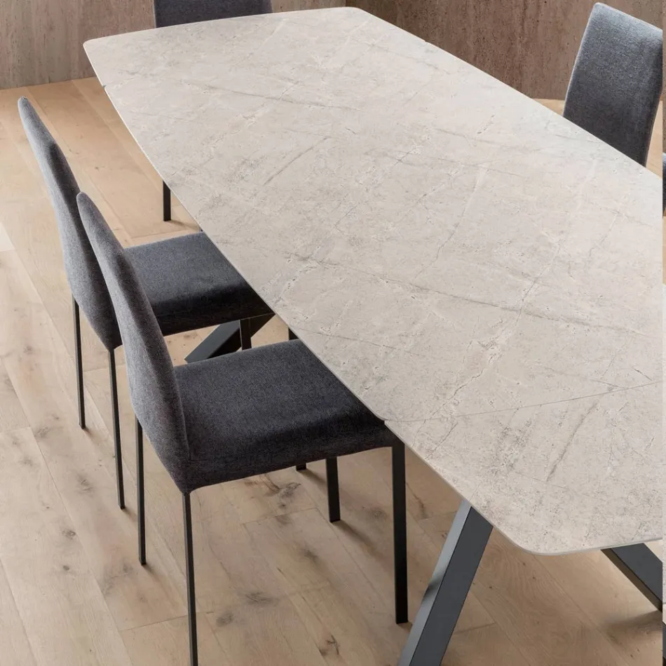 Extendable Barrel Table to 240 or 280 cm in Stratified HPL - Dialogo Viadurini