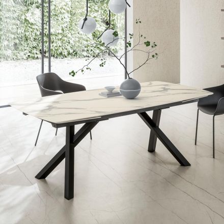 Extendable Barrel Table to 240 or 280 cm in Stratified HPL - Dialogo Viadurini