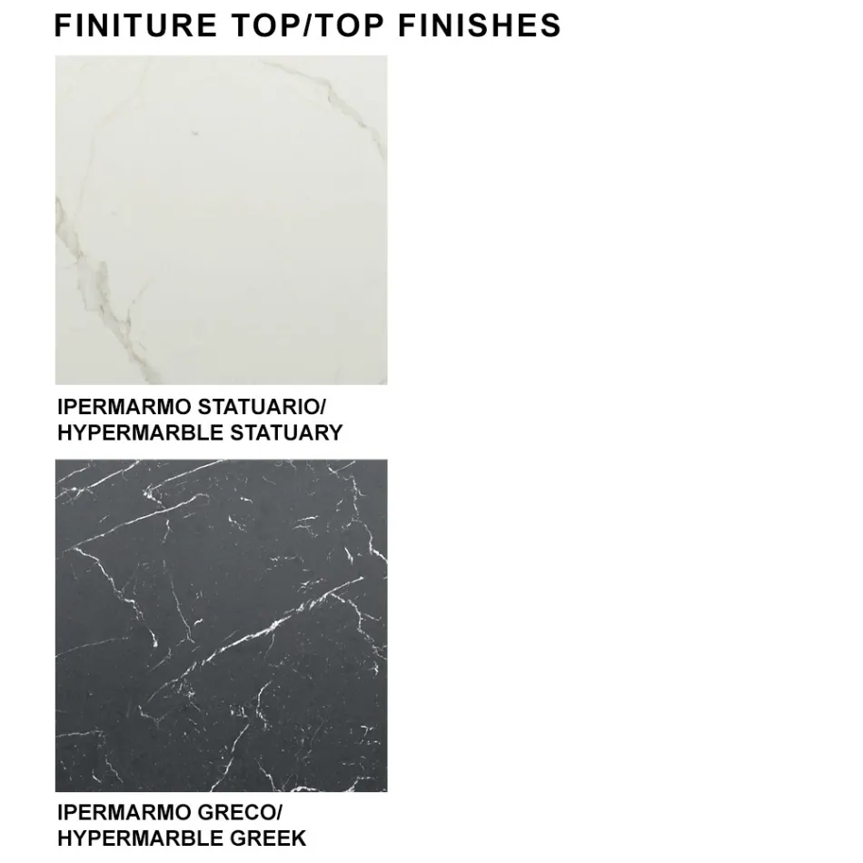 Modern Barrel Table in Ceramic and Rose Gold Steel Made in Italy – Settimmio Viadurini