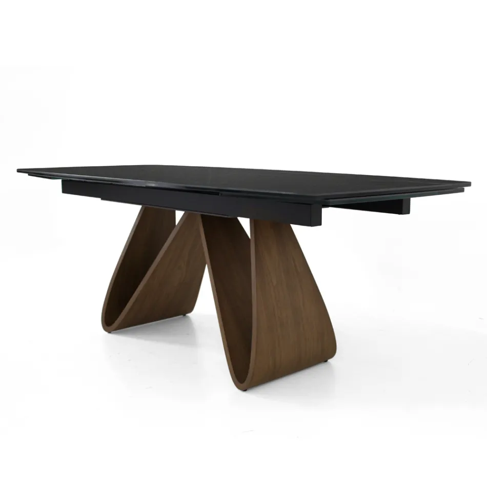 Extendable table to 276 cm in Noir Desir Ceramic Made in Italy - Equator Viadurini