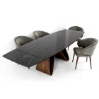 Extendable table to 276 cm in Noir Desir Ceramic Made in Italy - Equator Viadurini