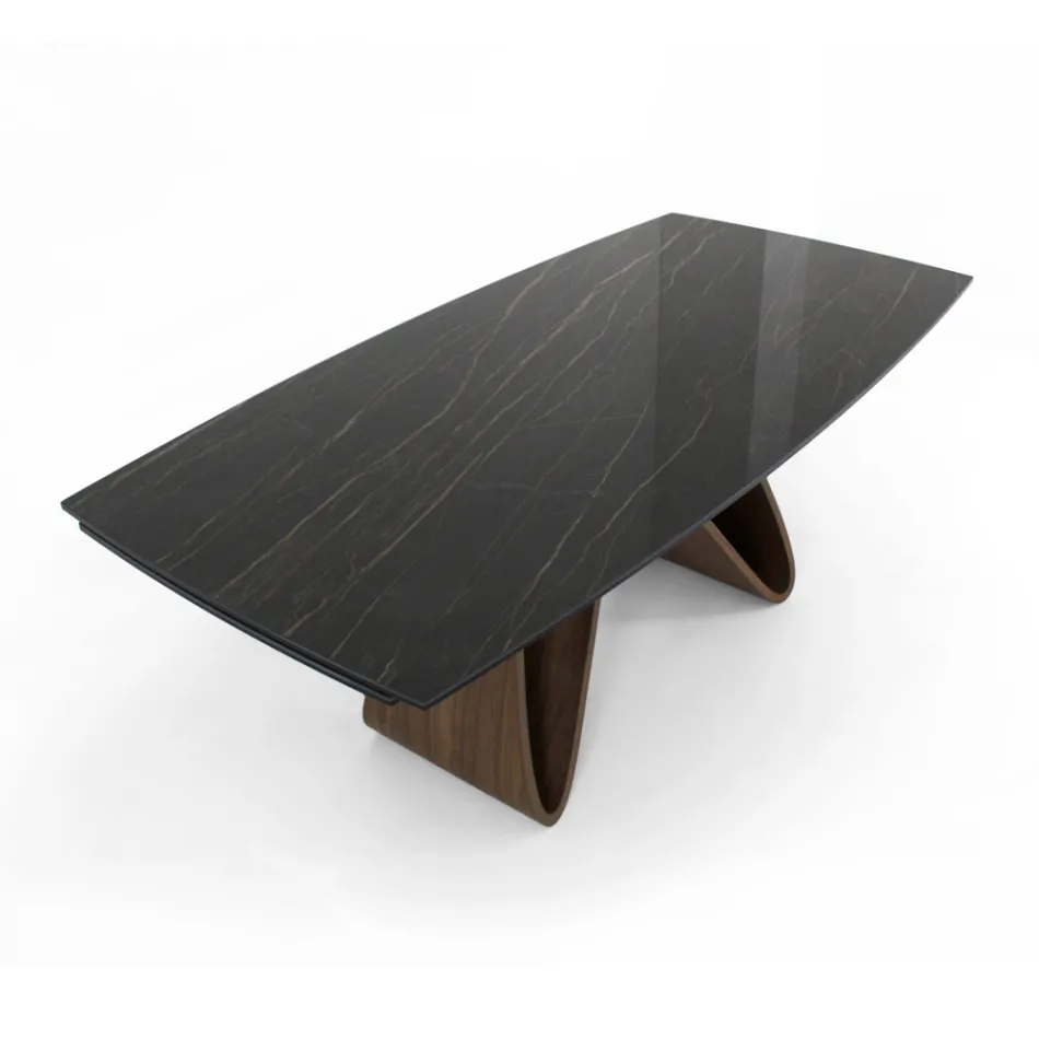 Extendable table to 276 cm in Noir Desir Ceramic Made in Italy - Equator Viadurini