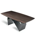 Extendable Table 200/300x100 in Oak Veneer and Metal - Cross Viadurini