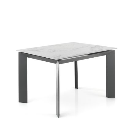 Extendable table to 170 cm in steel and ceramic - Sphinx Viadurini