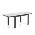 Extendable table to 180 cm in White Marble Finish - Brotola Viadurini