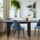 Extendable table to 180 cm in White Marble Finish - Brotola Viadurini