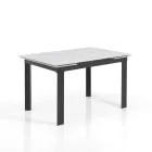 Extendable table to 180 cm in White Marble Finish - Brotola Viadurini