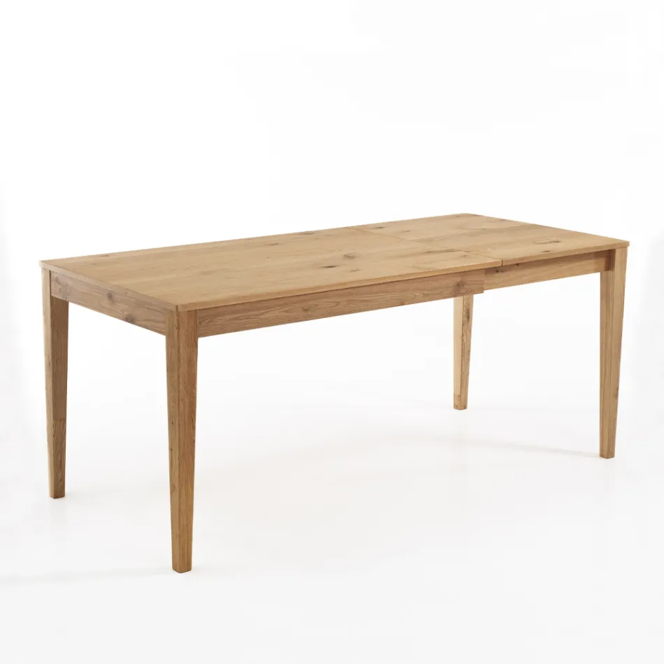 Extendable table to 180 cm in solid birch wood - thallium Viadurini