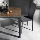 Extendable table to 180 cm in Anthracite Metal Made in Italy - Beatrise Viadurini
