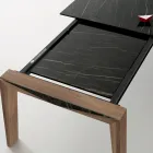 Extendable Table to 2.4 m in Solid Wood and Ceramic Top - Antares Viadurini
