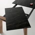 Extendable Table to 2.4 m in Solid Wood and Ceramic Top - Antares Viadurini
