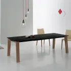 Extendable Table to 2.4 m in Solid Wood and Ceramic Top - Antares Viadurini
