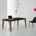Extendable Table to 2.4 m in Solid Wood and Ceramic Top - Antares
