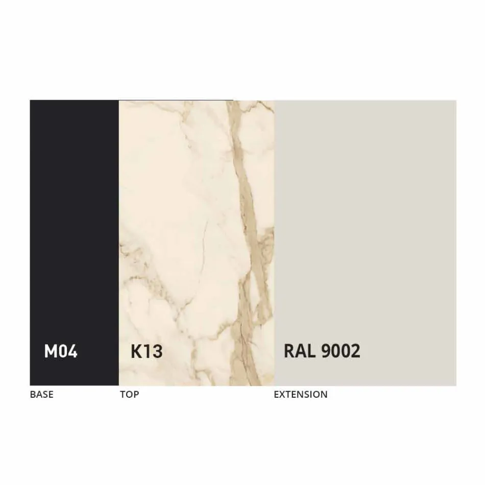 Extendable Dining Table to 2.8 m in Ceramic and Metal Legs - Paoluccio Viadurini