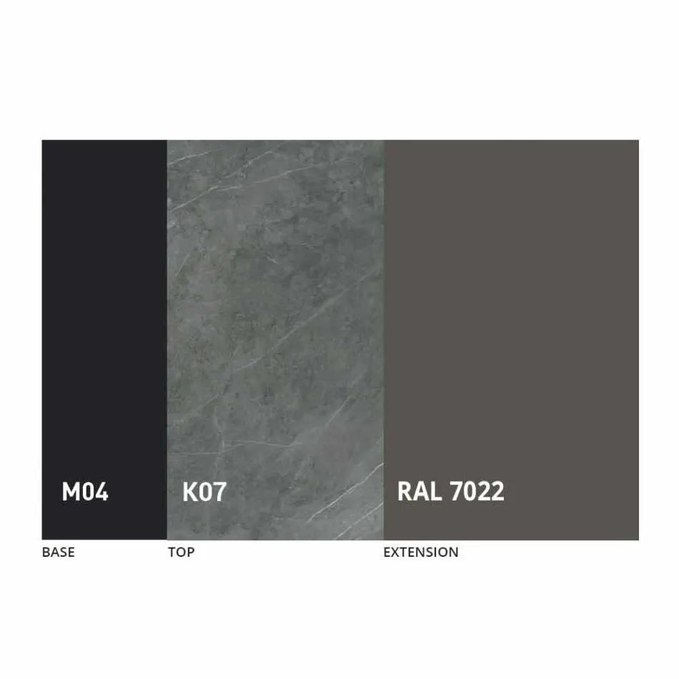 Extendable Dining Table to 2.8 m in Ceramic and Metal Legs - Paoluccio Viadurini