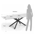 Extendable Table to 200 cm Black Steel Base - Torio Viadurini