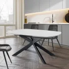 Extendable Table to 200 cm Black Steel Base - Torio Viadurini