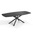 Extendable Table to 200 cm Black Steel Base - Torio Viadurini