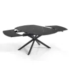 Extendable Table to 200 cm Black Steel Base - Torio Viadurini