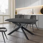 Extendable Table to 200 cm Black Steel Base - Torio Viadurini