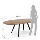 Extendable Table to 200 cm with Black Metal Legs - Lithium Viadurini