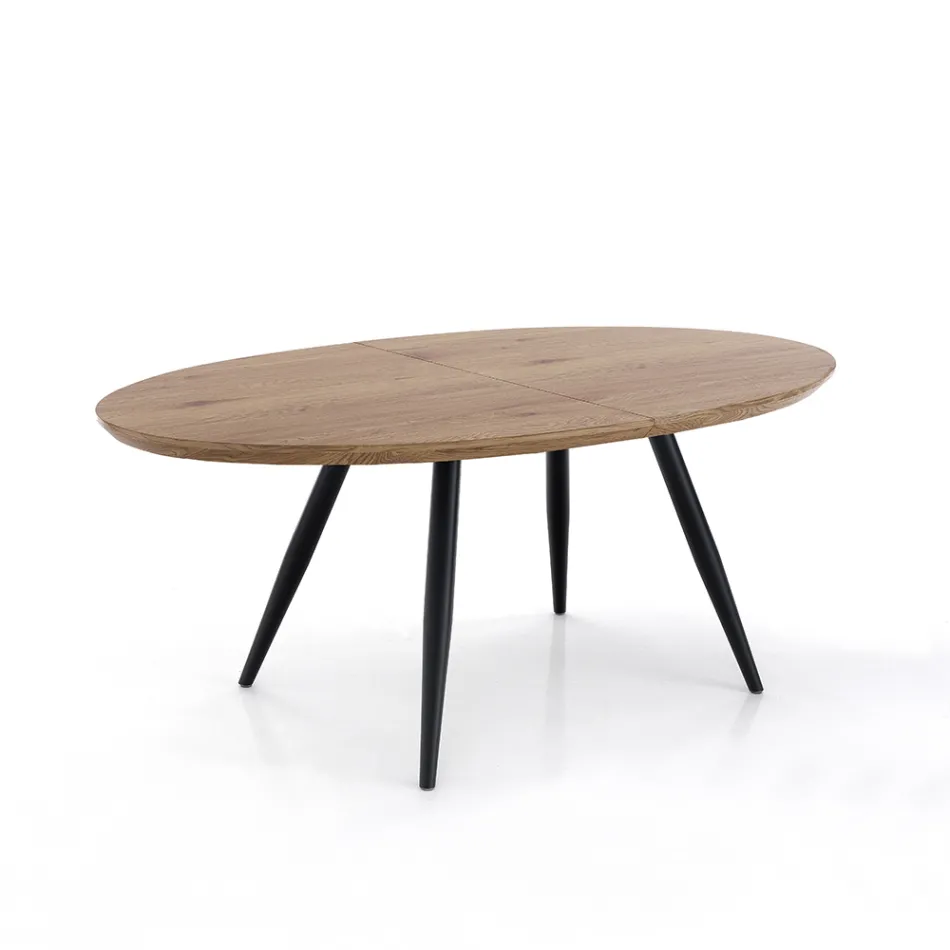 Extendable Table to 200 cm with Black Metal Legs - Lithium Viadurini