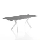 Extendable table to 200 cm in ceramic and steel - Belone Viadurini