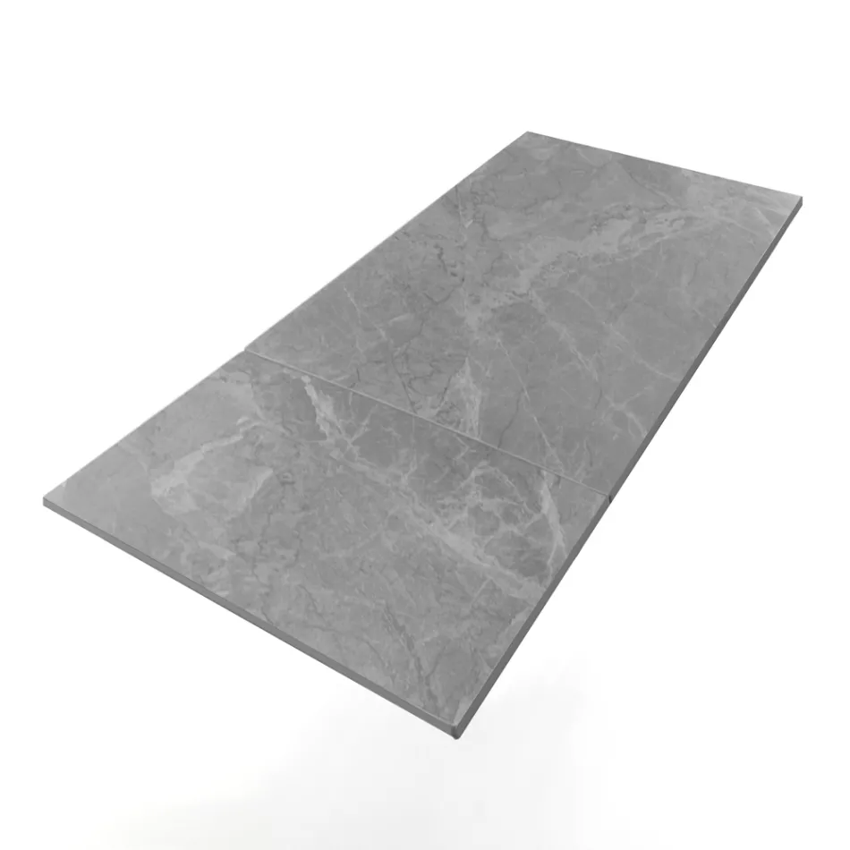 Extendable table to 200 cm in ceramic and steel - Belone Viadurini