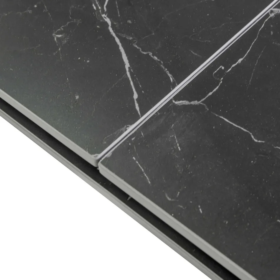 Extendable Table 200 cm in Metal and Synthetic Stone - Underwater Viadurini