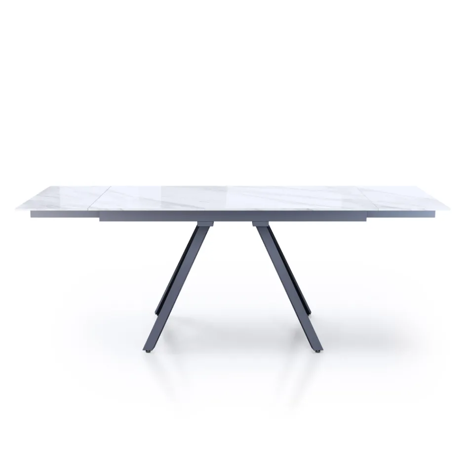 Extendable Table to 210 cm in Grey Steel and Ceramic - Canario Viadurini