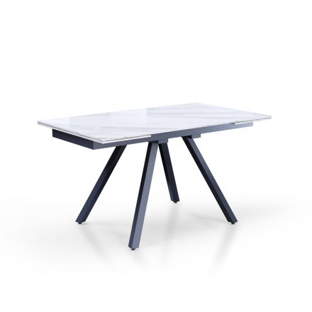 Extendable Table to 210 cm in Grey Steel and Ceramic - Canario Viadurini