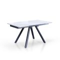 Extendable Table to 210 cm in Grey Steel and Ceramic - Canario