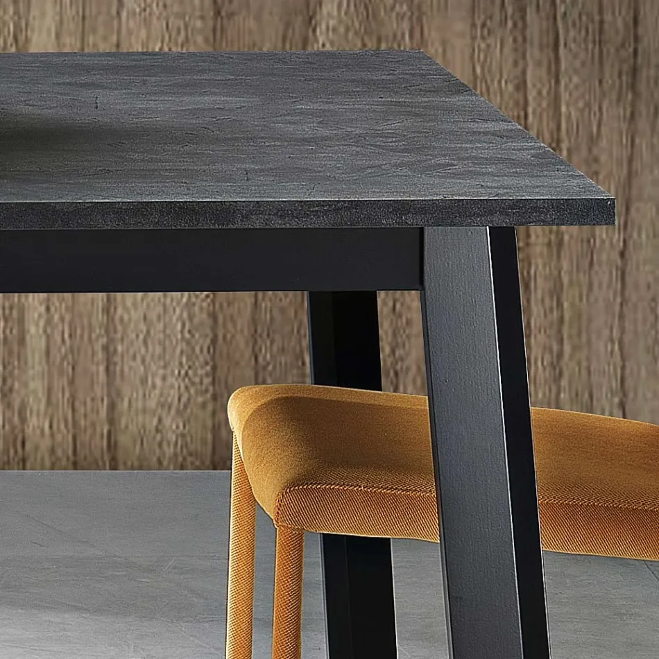 Extendable Table to 220 cm with Graphite Beech Base Made in Italy - Toles Viadurini