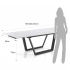 Extendable Table to 240 cm in Grey Steel - Bonito Viadurini
