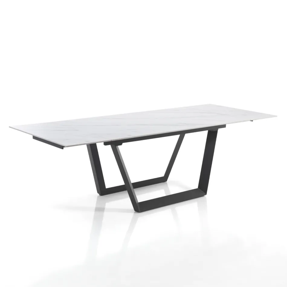 Extendable Table to 240 cm in Grey Steel - Bonito Viadurini