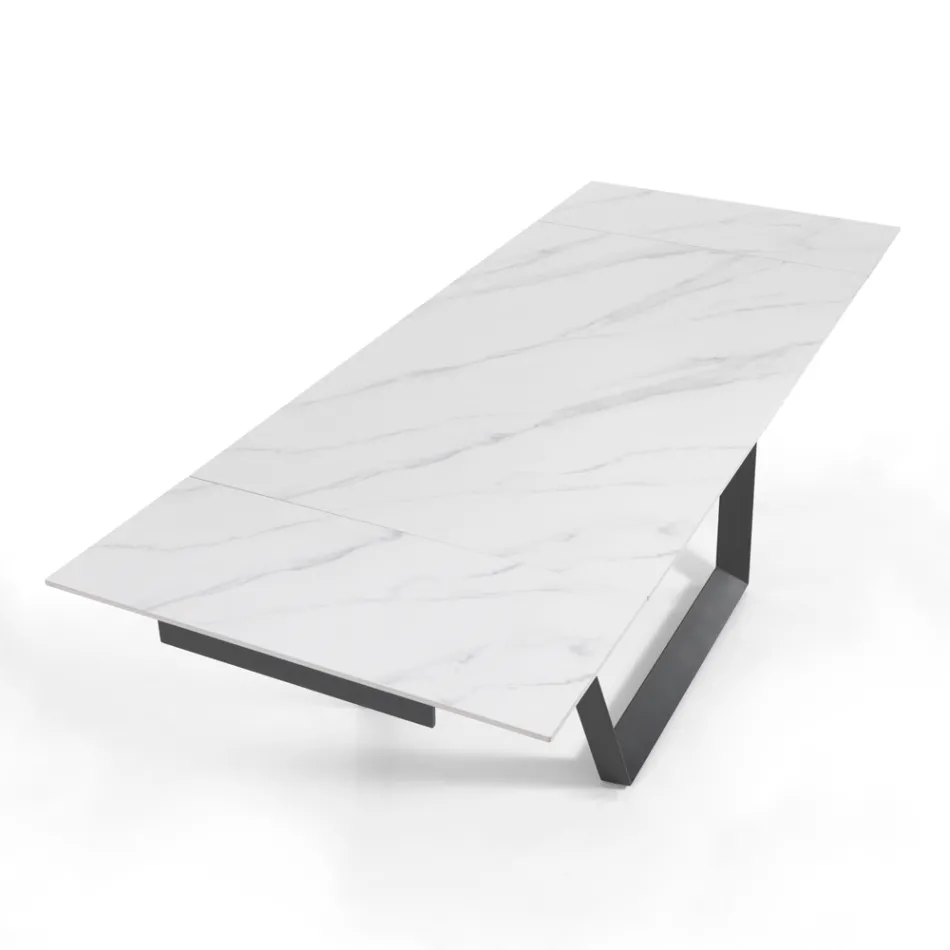 Extendable Table to 240 cm in Grey Steel - Bonito Viadurini