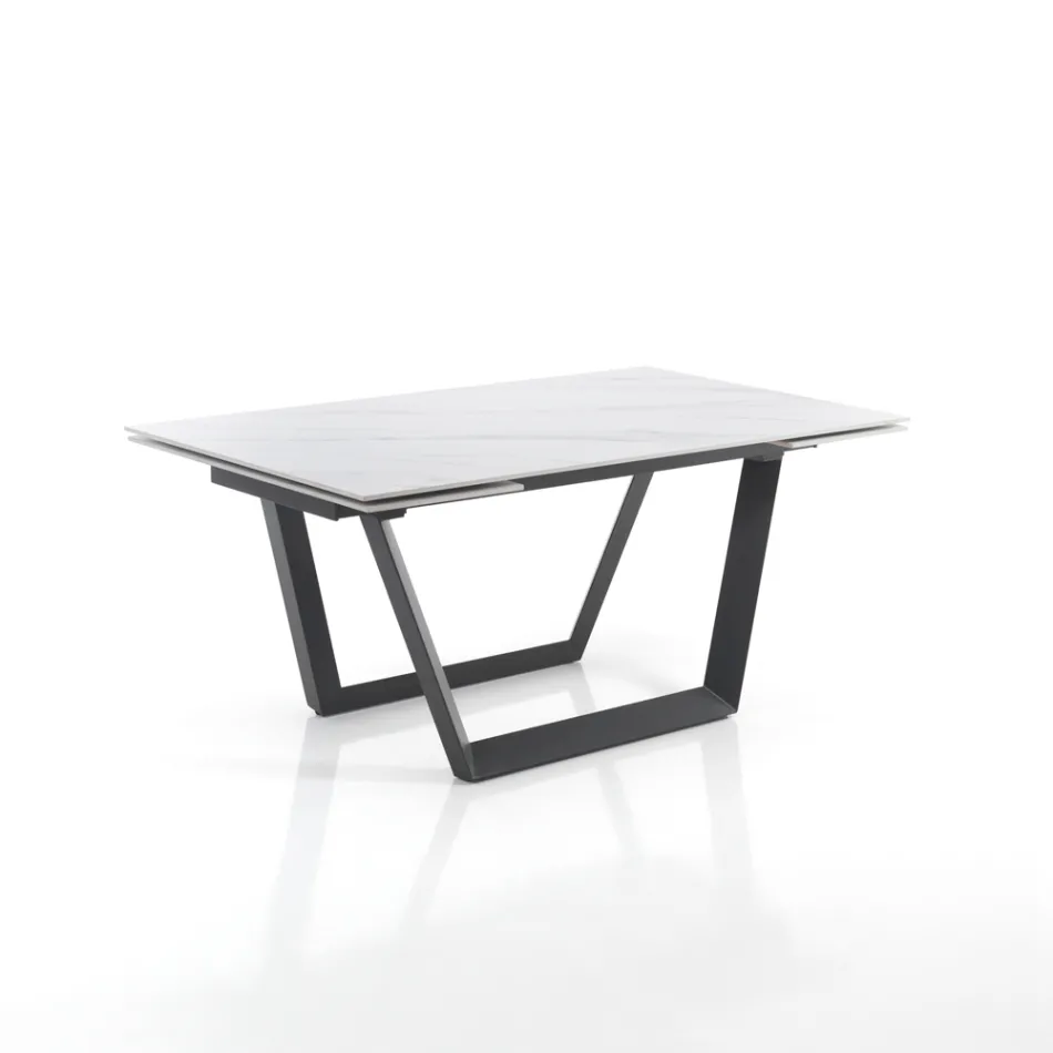 Extendable Table to 240 cm in Grey Steel - Bonito Viadurini