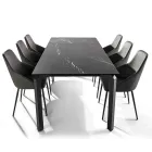 Extendable Table 240 cm in Metal and Glass Ceramic Top - Lumera Viadurini
